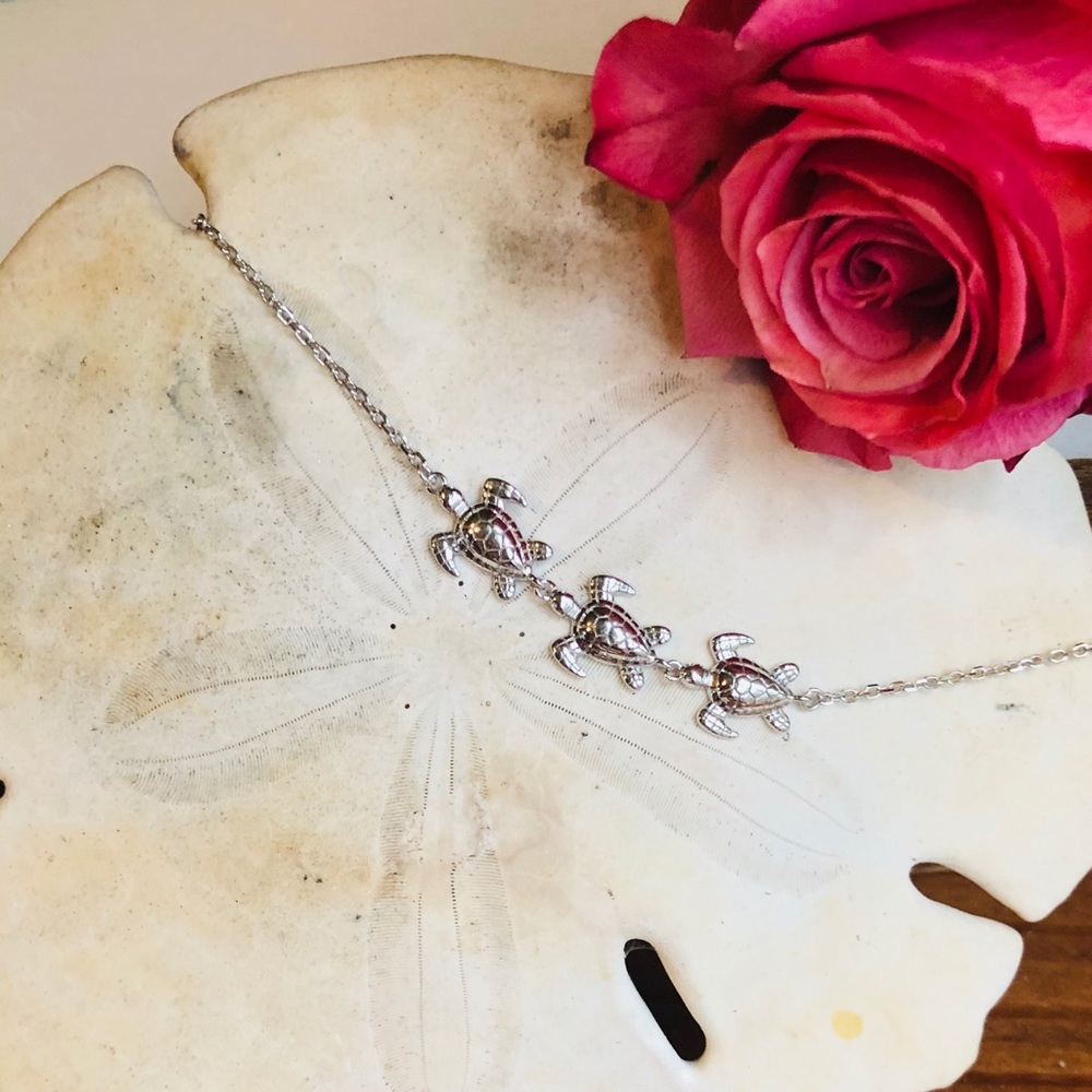 Sterling silver turtle anklet